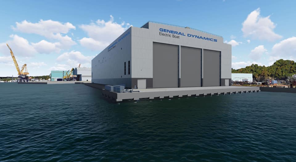 Artists rendering of General Dynamics Electric Boat South Yard Assembly Building