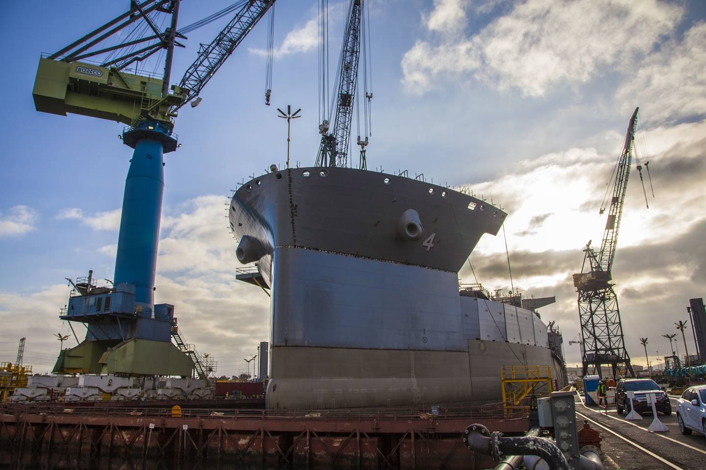 USS Hershel “Woody” Williams (ESB 4) under construction